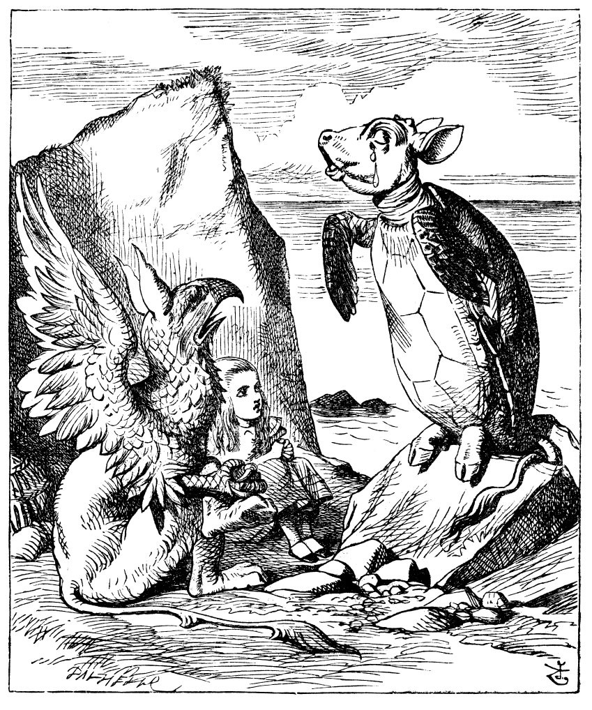 Alice Mock Turtle and Gryphon